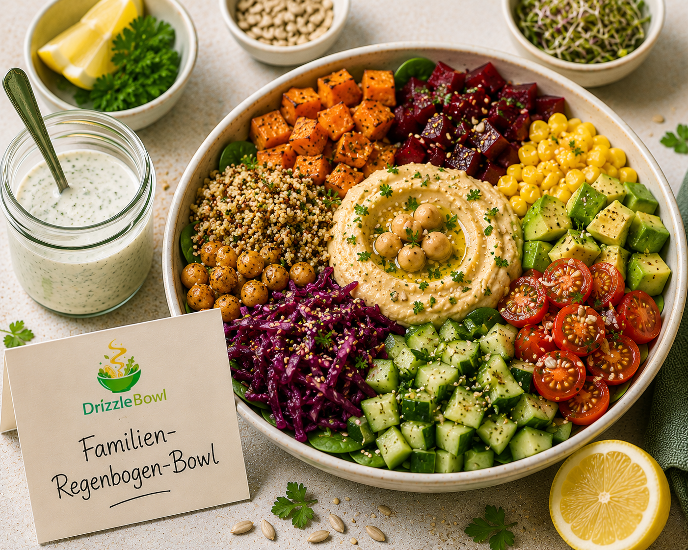Familien-Regenbogen-Bowl