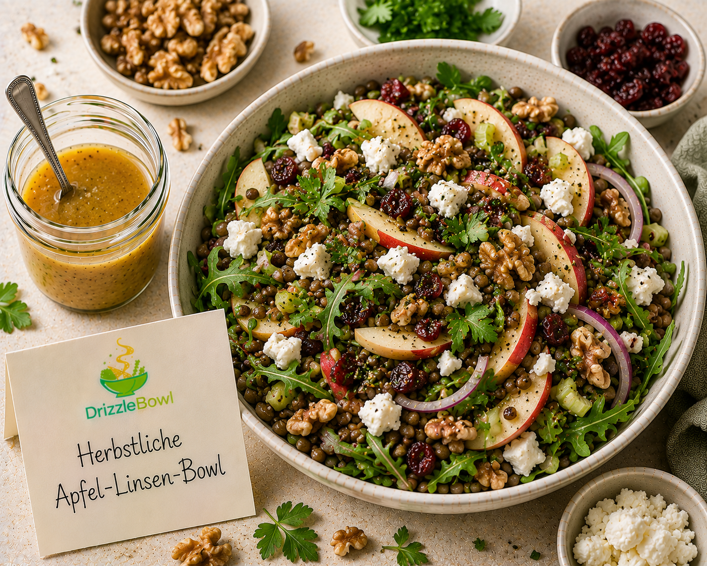 Herbst-Apfel-Linsen-Bowl