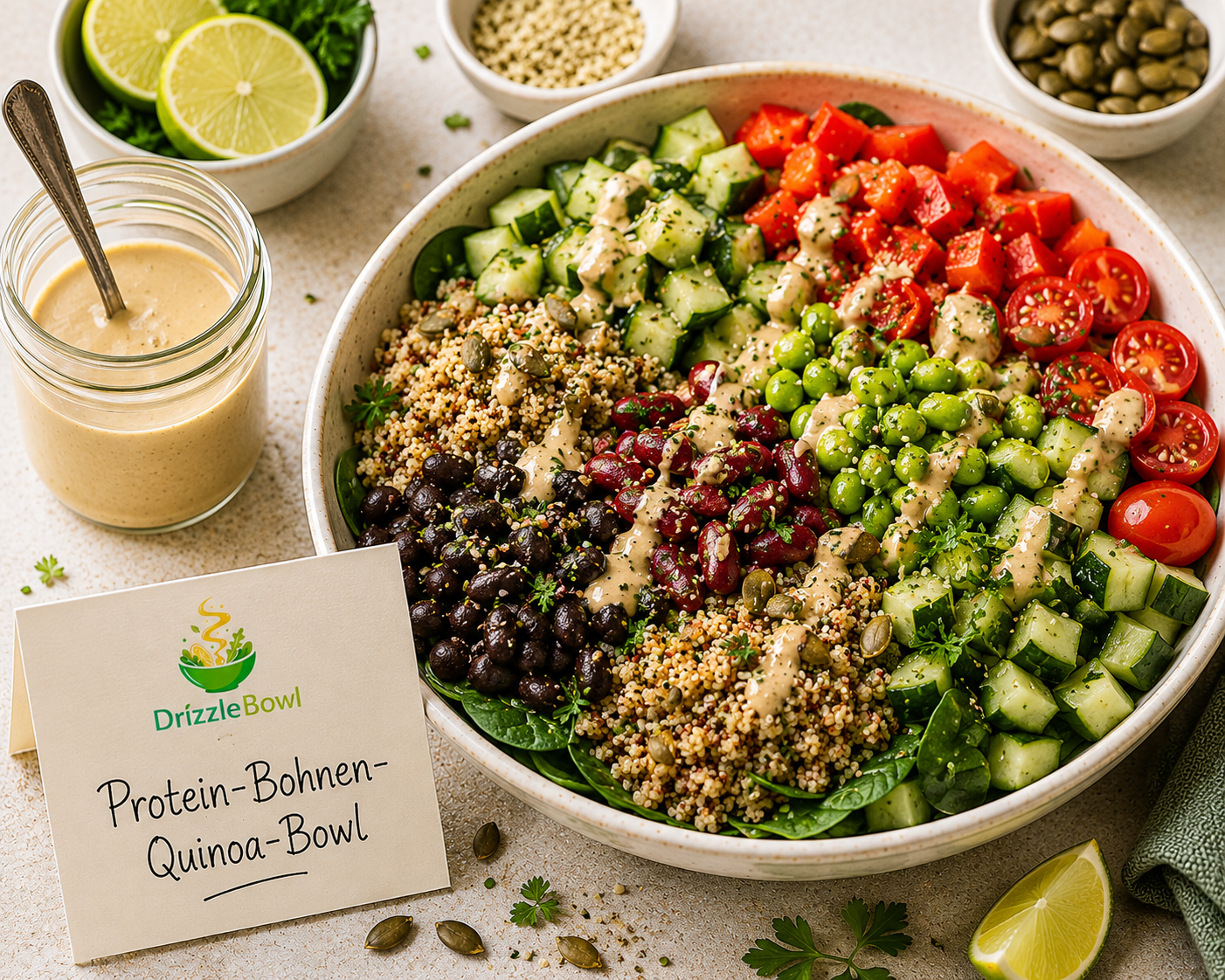 Protein-Bohnen-Quinoa-Bowl