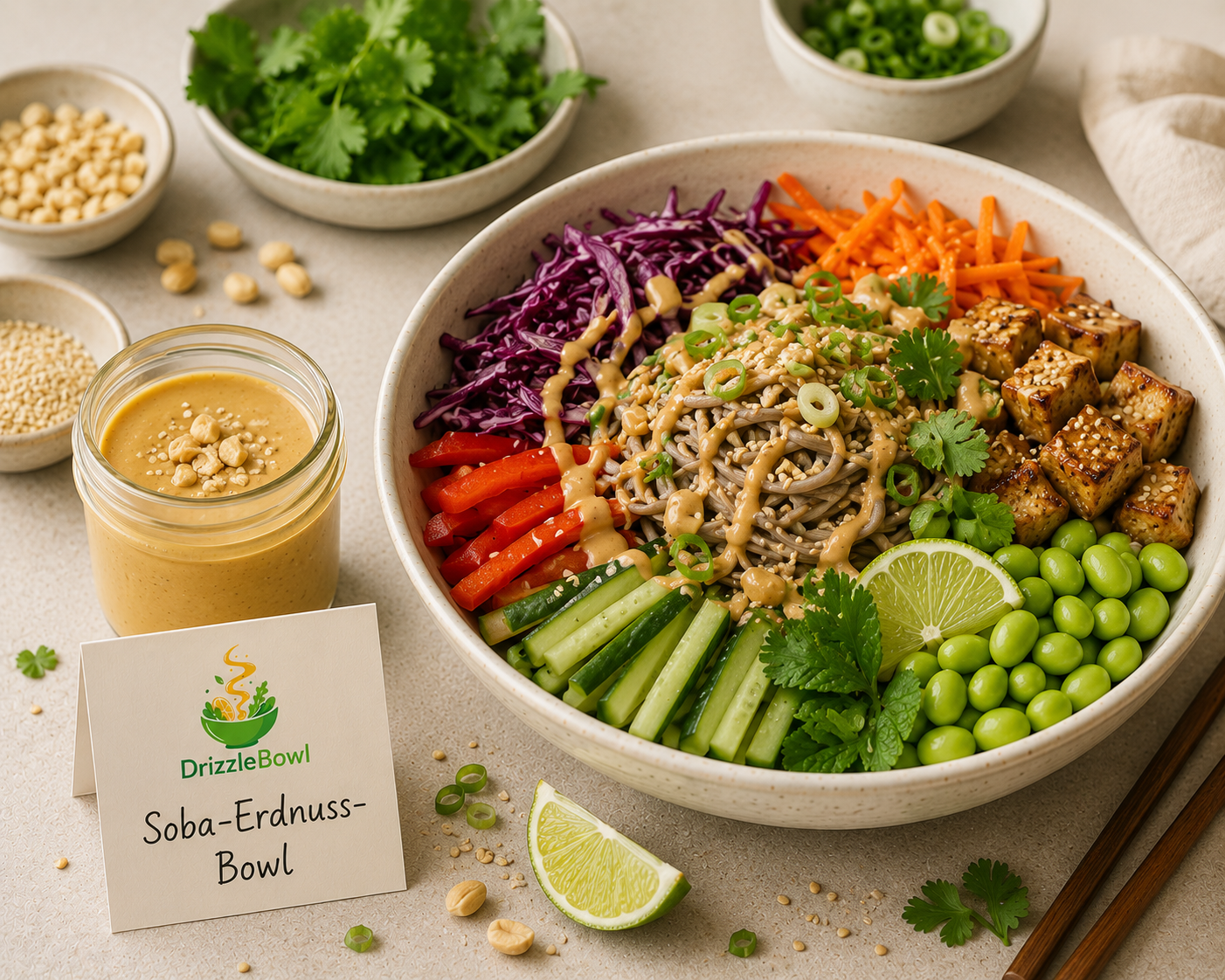 Soba-Erdnuss-Bowl