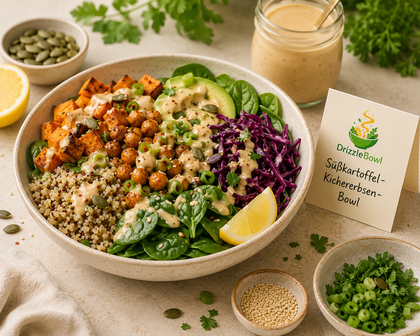 Süßkartoffel-Kichererbsen-Bowl